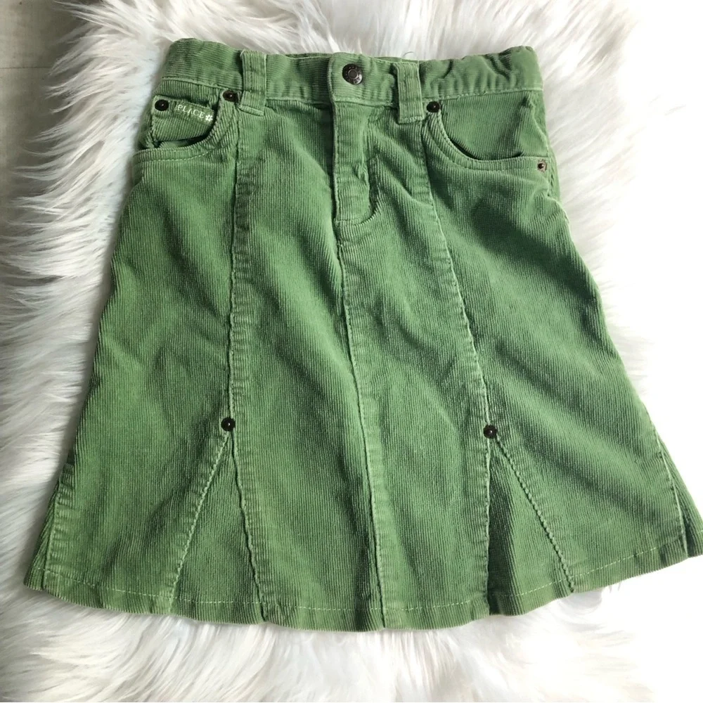 5x$25 The Children’s Place Green Flare Corduroy Skirt, 6